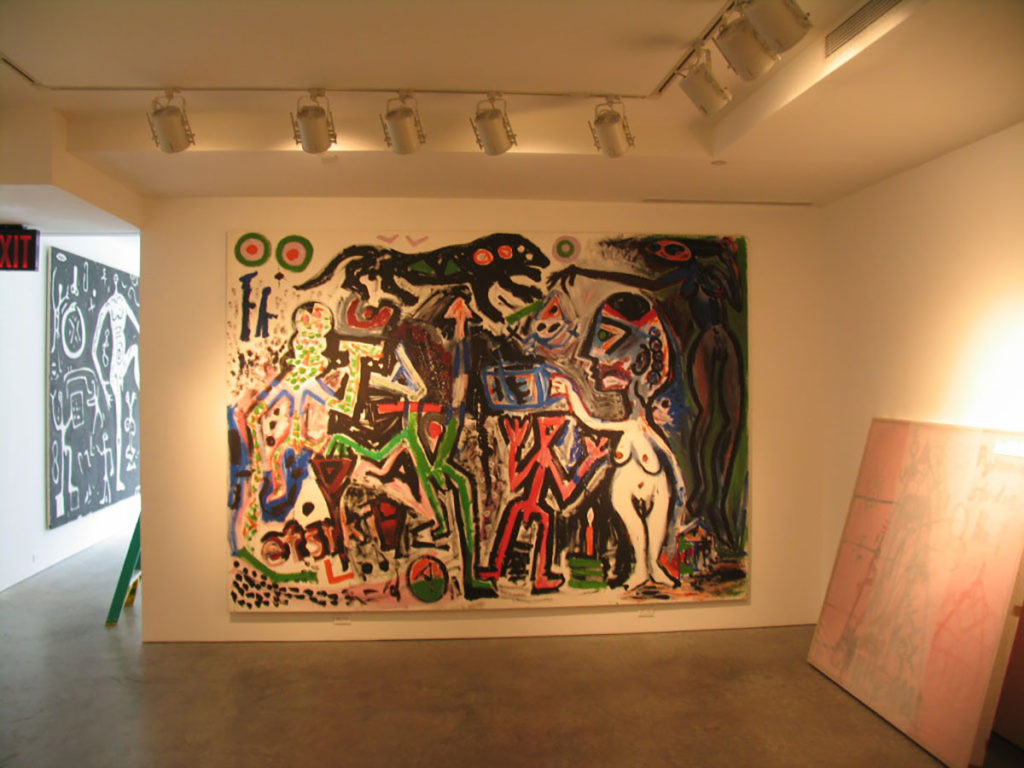Large figurative painting in gallery