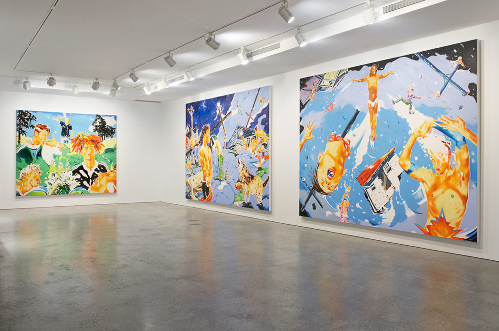 large paintings in gallery space