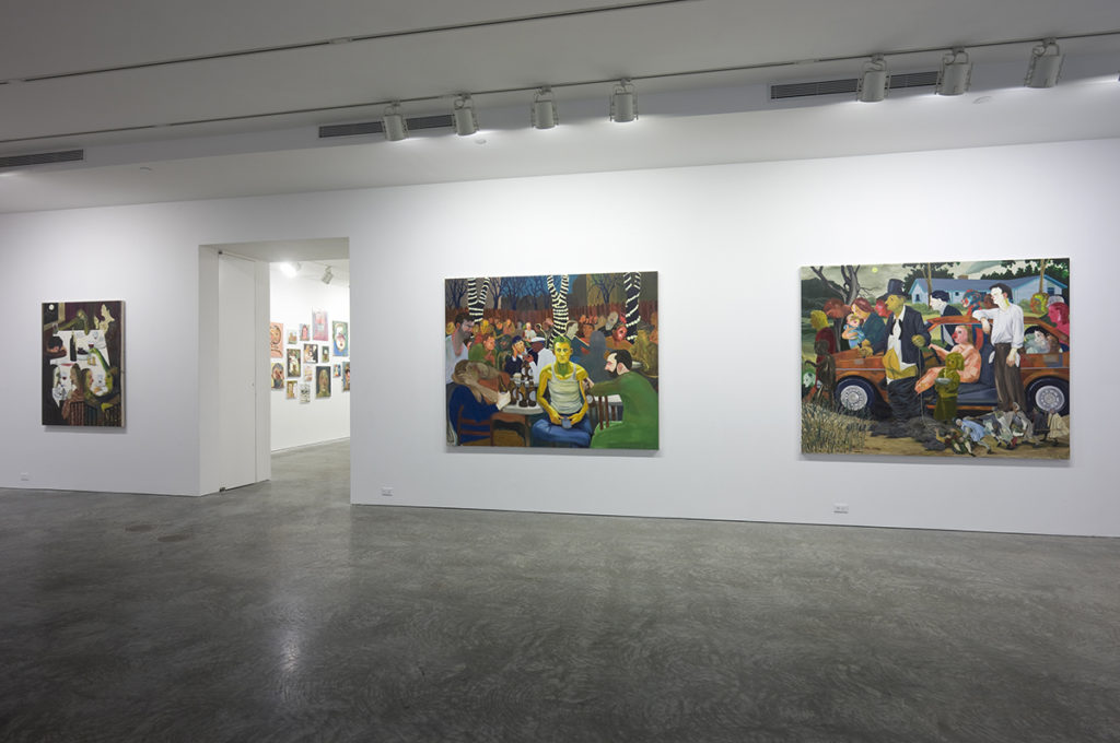 paintings in a gallery