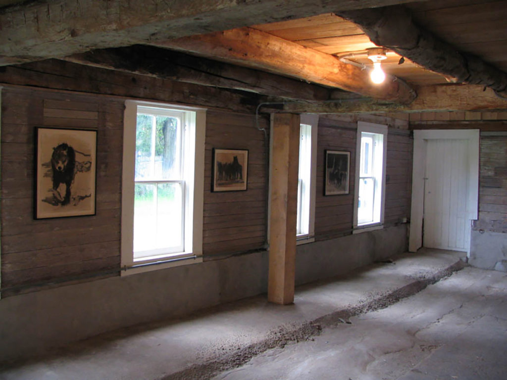 paintings inside barn