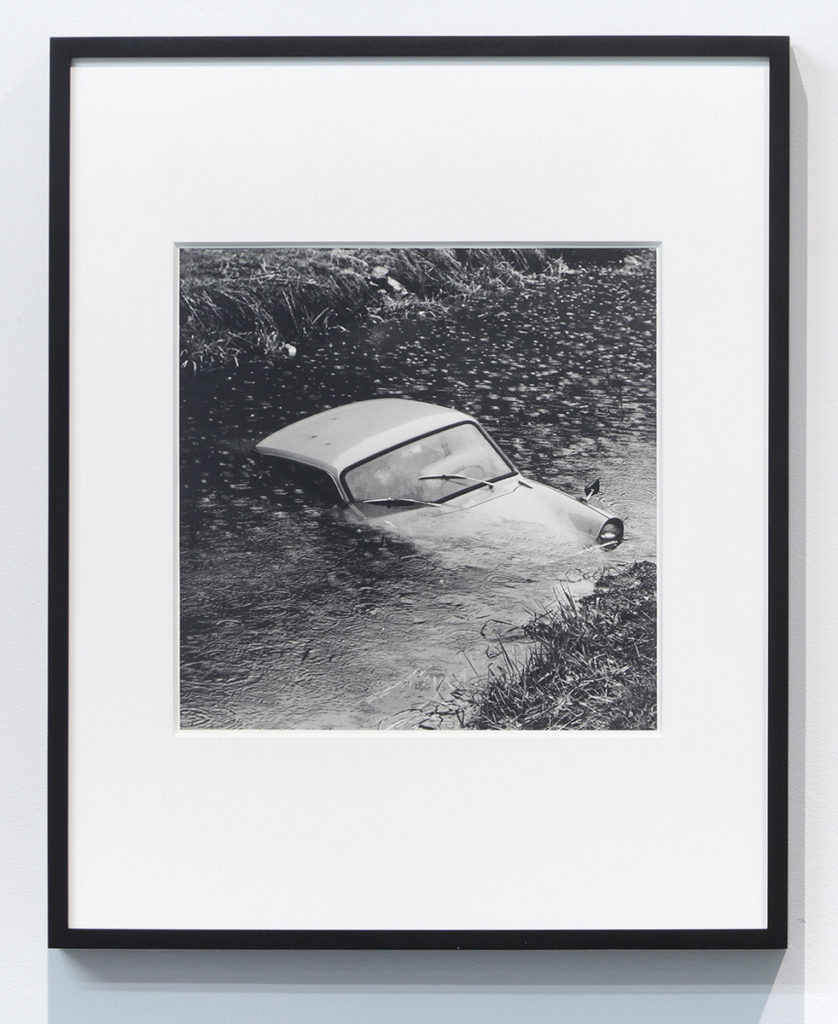 photograph of a car in water