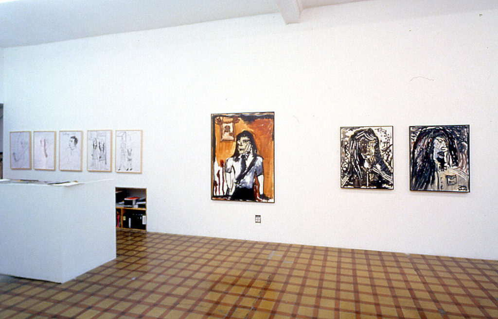 Paintings of figures in gallery