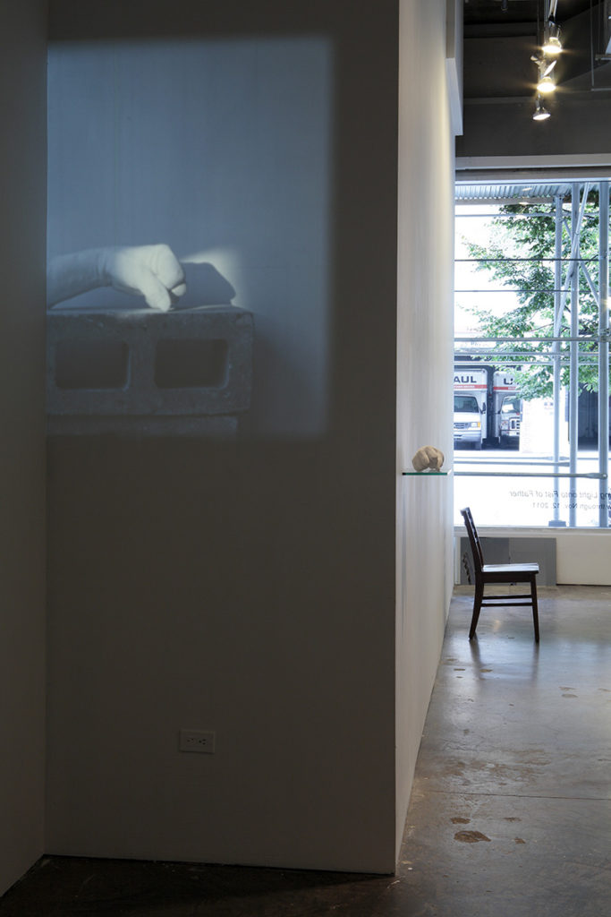 projection of a video in a gallery