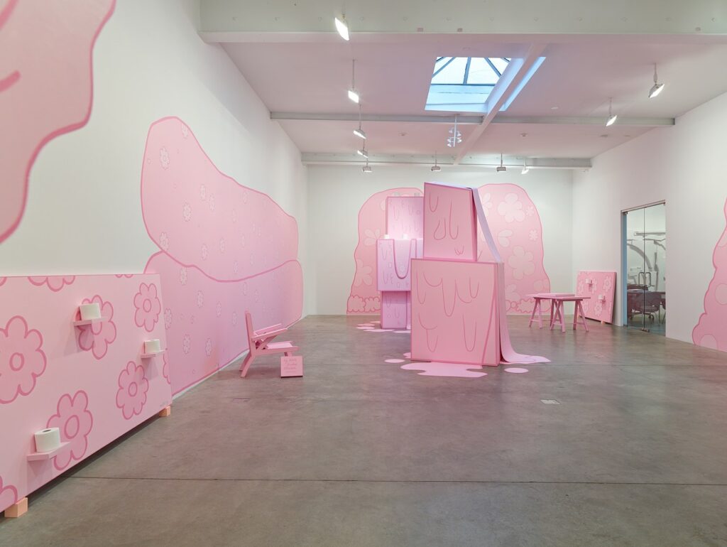 Lily van der Stokker, huh installation view